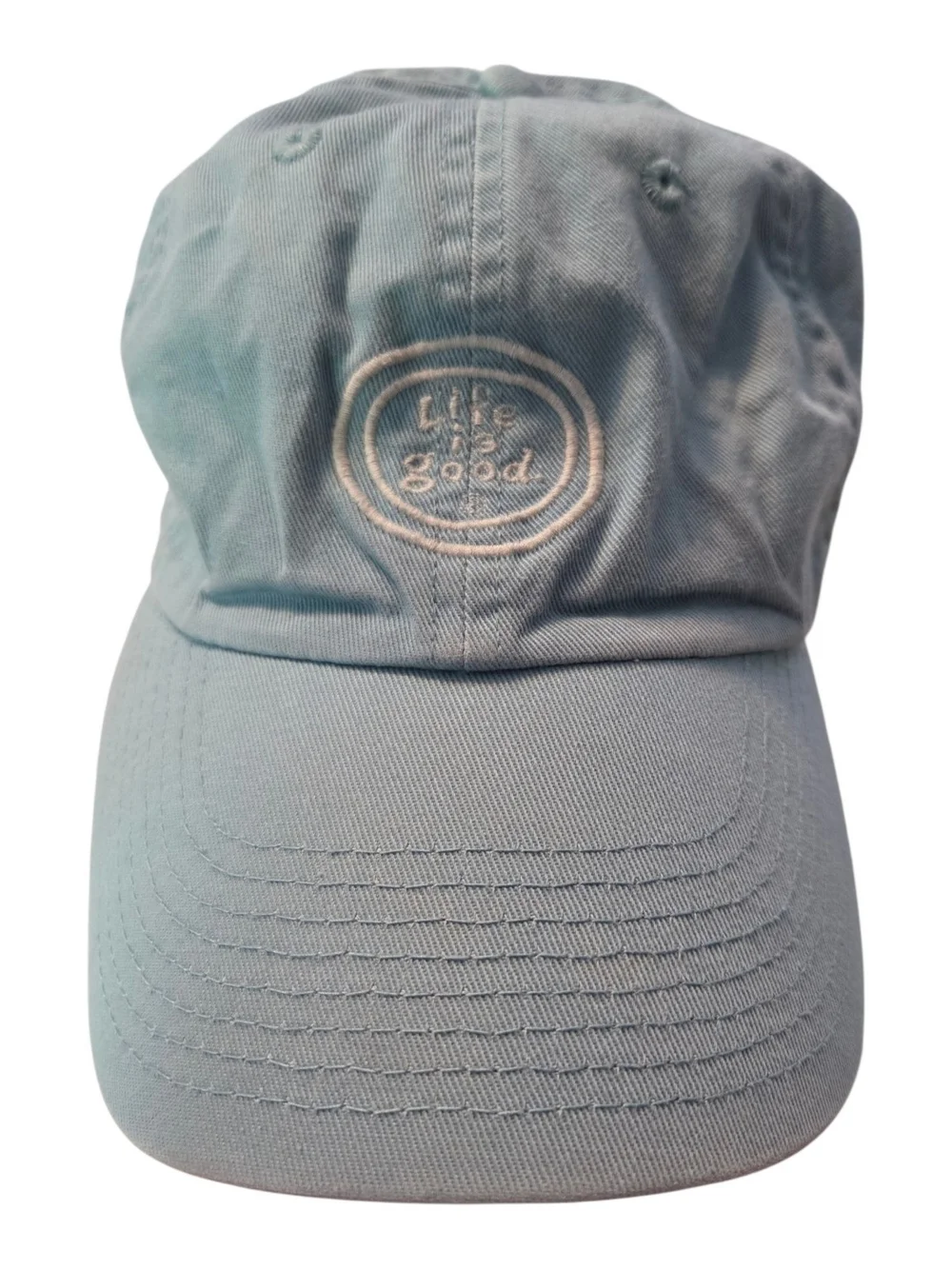 Life Is Good  Pastel Blue Baseball Hat with Embroidered Logo
